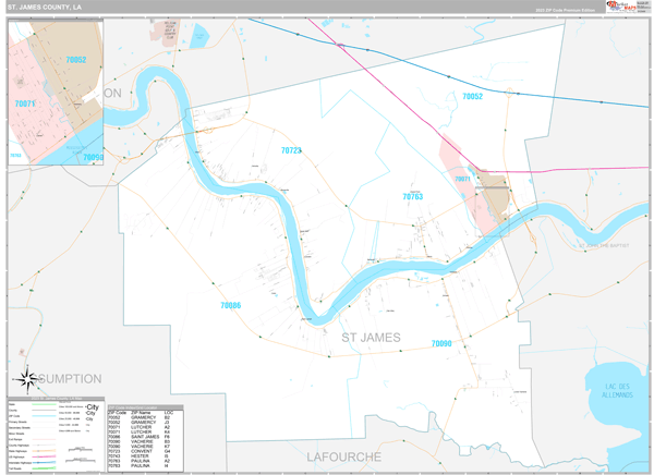 St. James Parish (County), LA Wall Map
